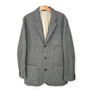 John Lewis Kin | L 42-44 | Grey Herringbone Tweed Wool Blend Blazer Sports Coat